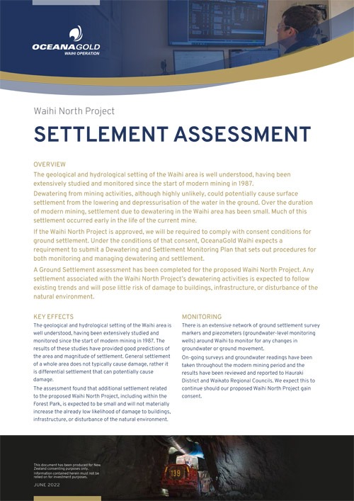 Settlement Assessment